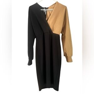 Tan and black dress